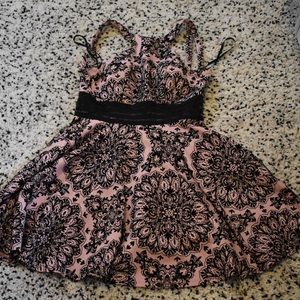 Pink dress with cute black mandala designs